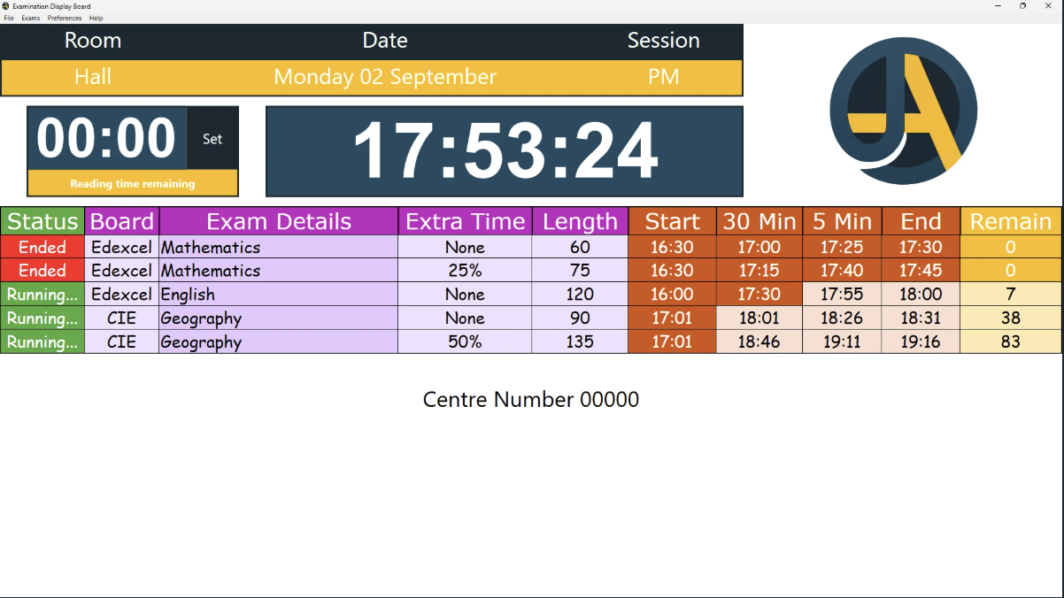 JAExams Light Interface